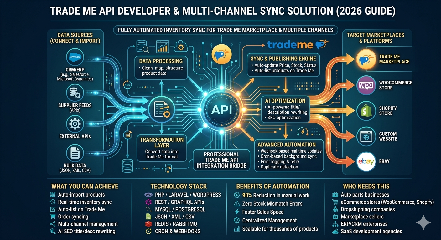 Trade Me API Developer & Multi-Channel Sync Solution (2026 Guide)