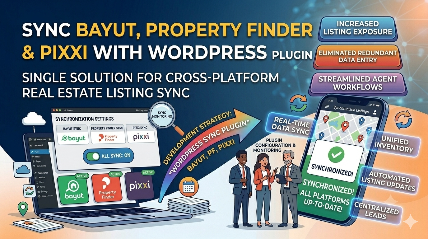 Sync Bayut, Property Finder & Pixxi with WordPress Plugin