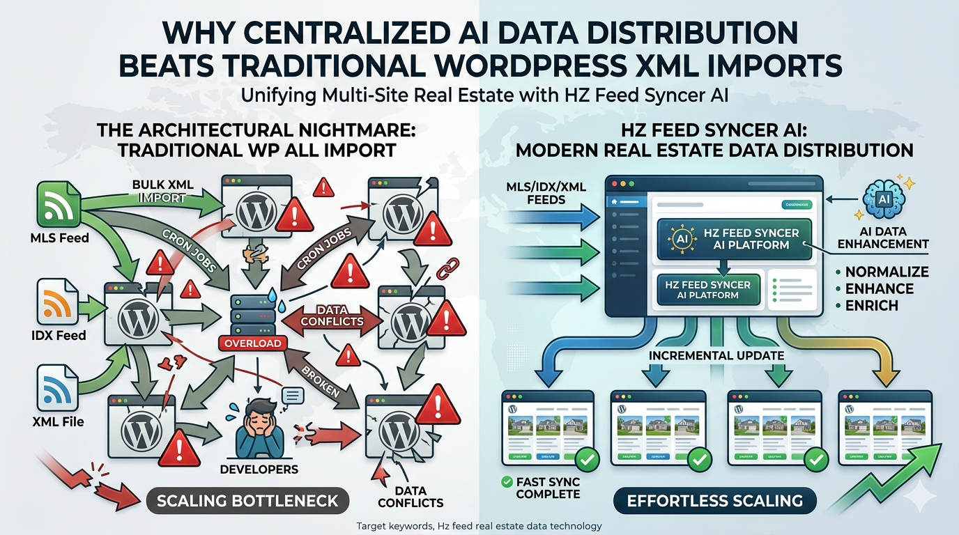 Centralized-real-estate-feed-automation-HZ-Feed-Syncer-AI-overview-WP-All-Import-real-estate-alternatives