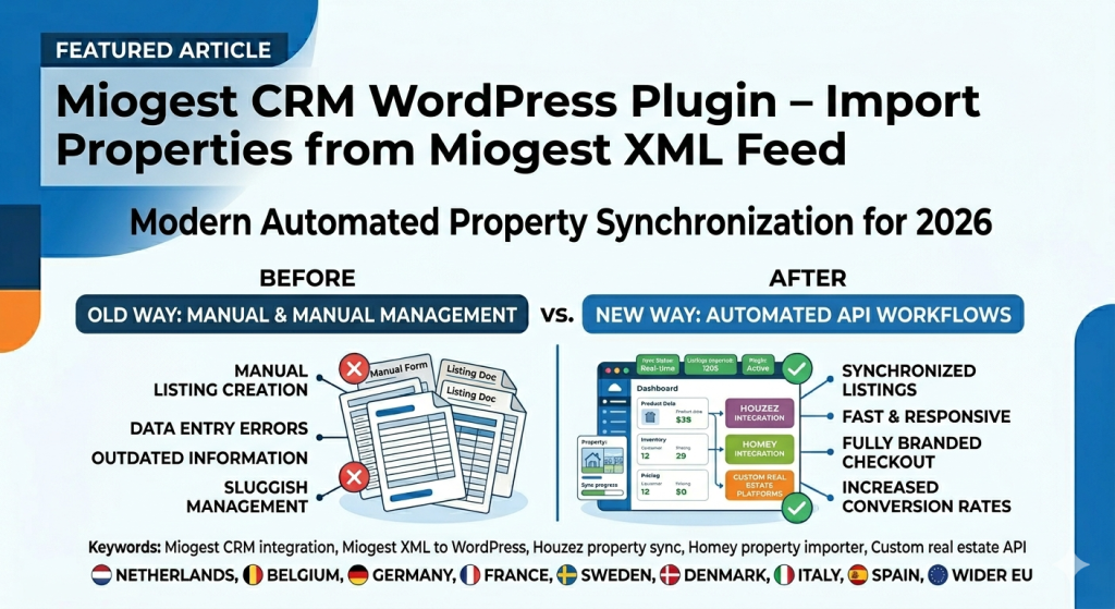 Miogest CRM WordPress Plugin – Import Properties from Miogest XML Feed into Houzez, Homey & Custom Real Estate Websites
