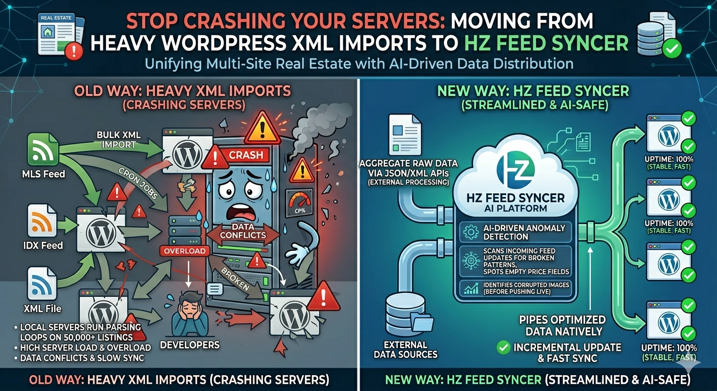 real estate feed sync, Centralized IDX MLS feed monitoring